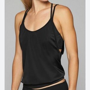 Athleta Tankini Lycra Blousy Relaxed Cut Out Tank Bikini Top sz 34 B/C